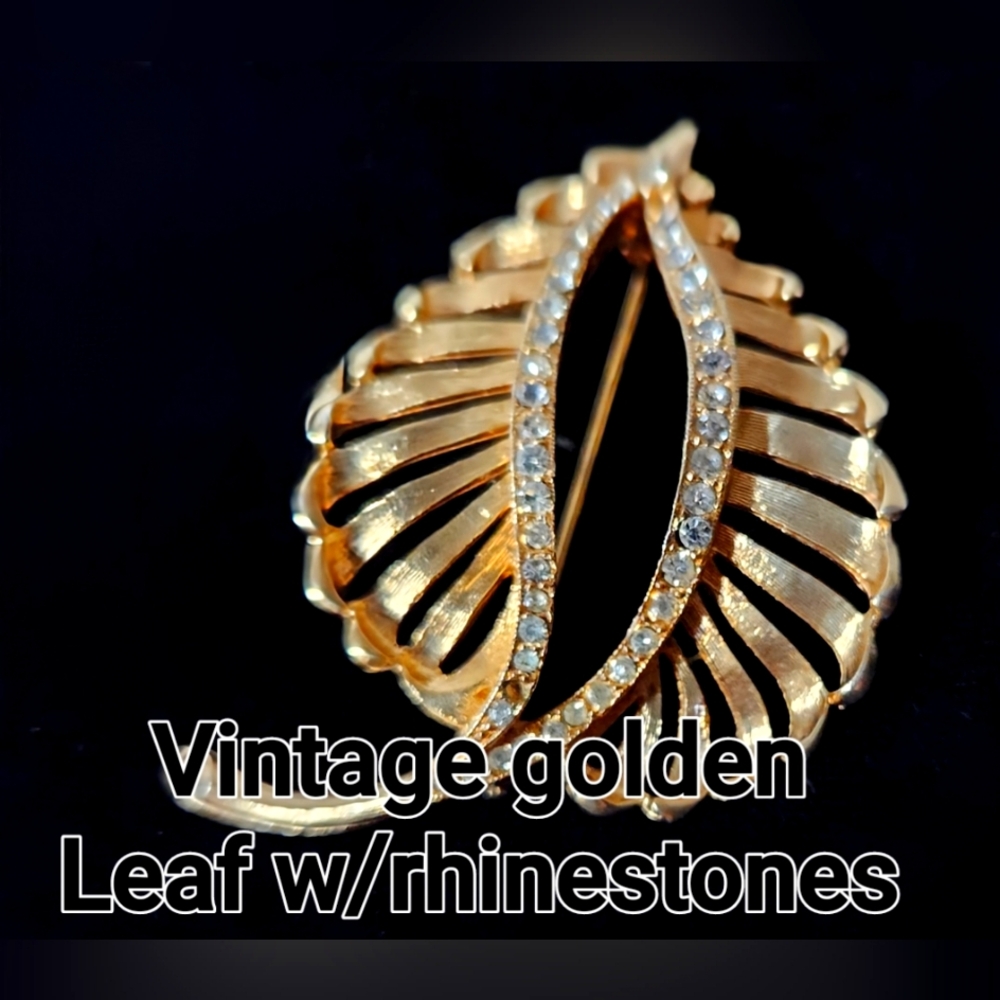 VINTAGE leaf brooch set of 4